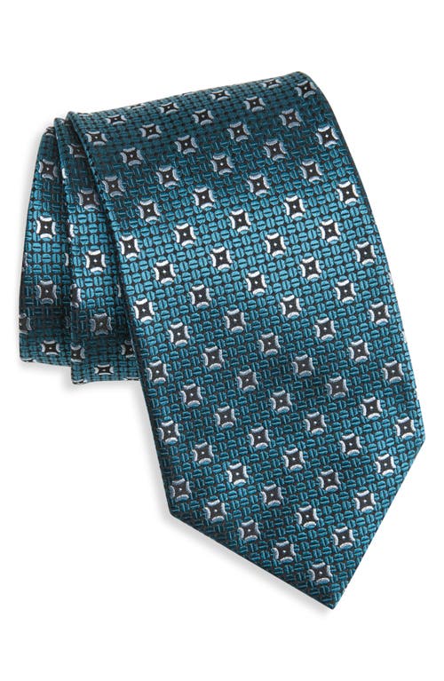 ZEGNA TIES Geometric Mulberry Silk Tie in Teal  product
