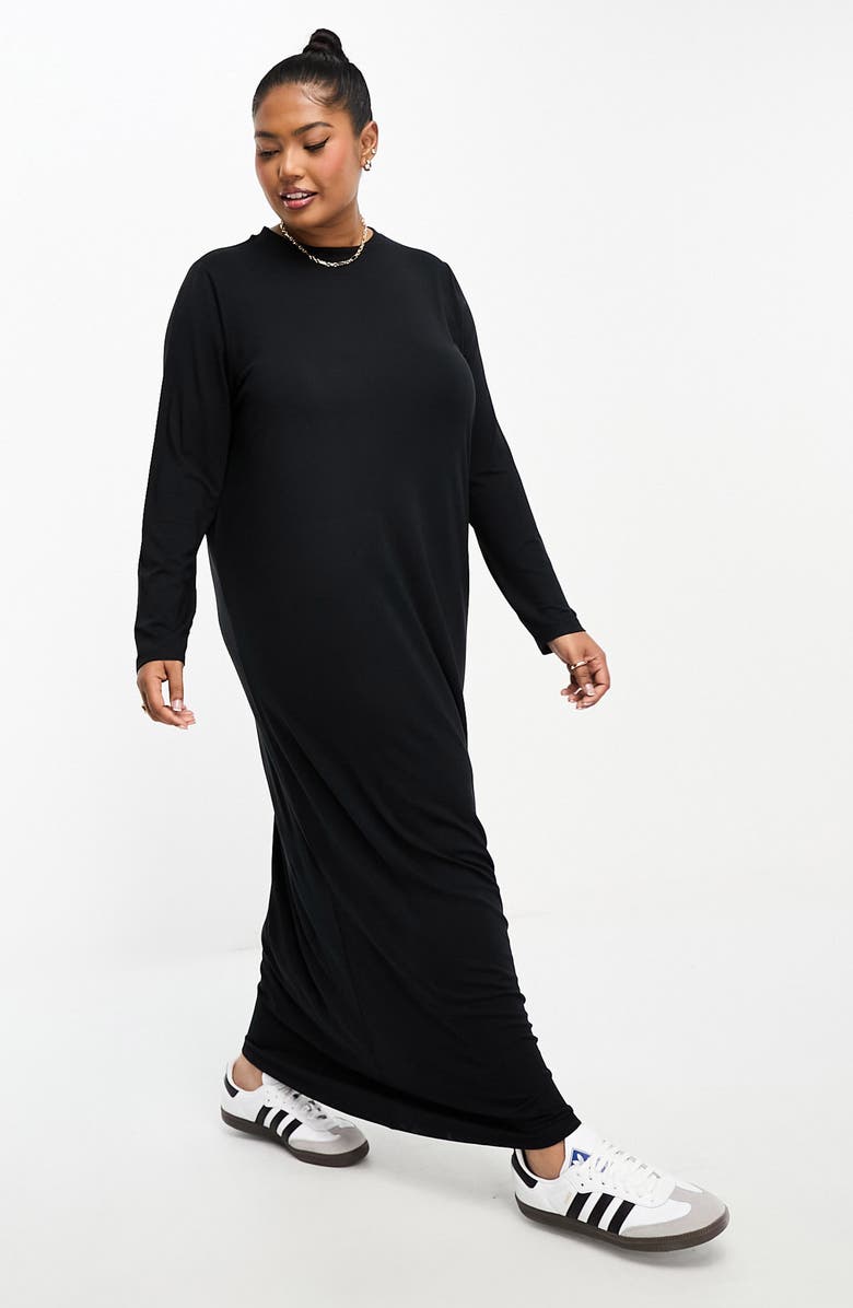 ASOS DESIGN Curve Long Sleeve T-Shirt Maxi Dress | Nordstrom