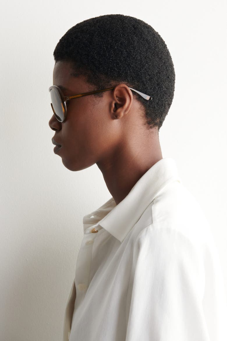 Oversized Aviator Sunglasses, Alternate, color, BROWN