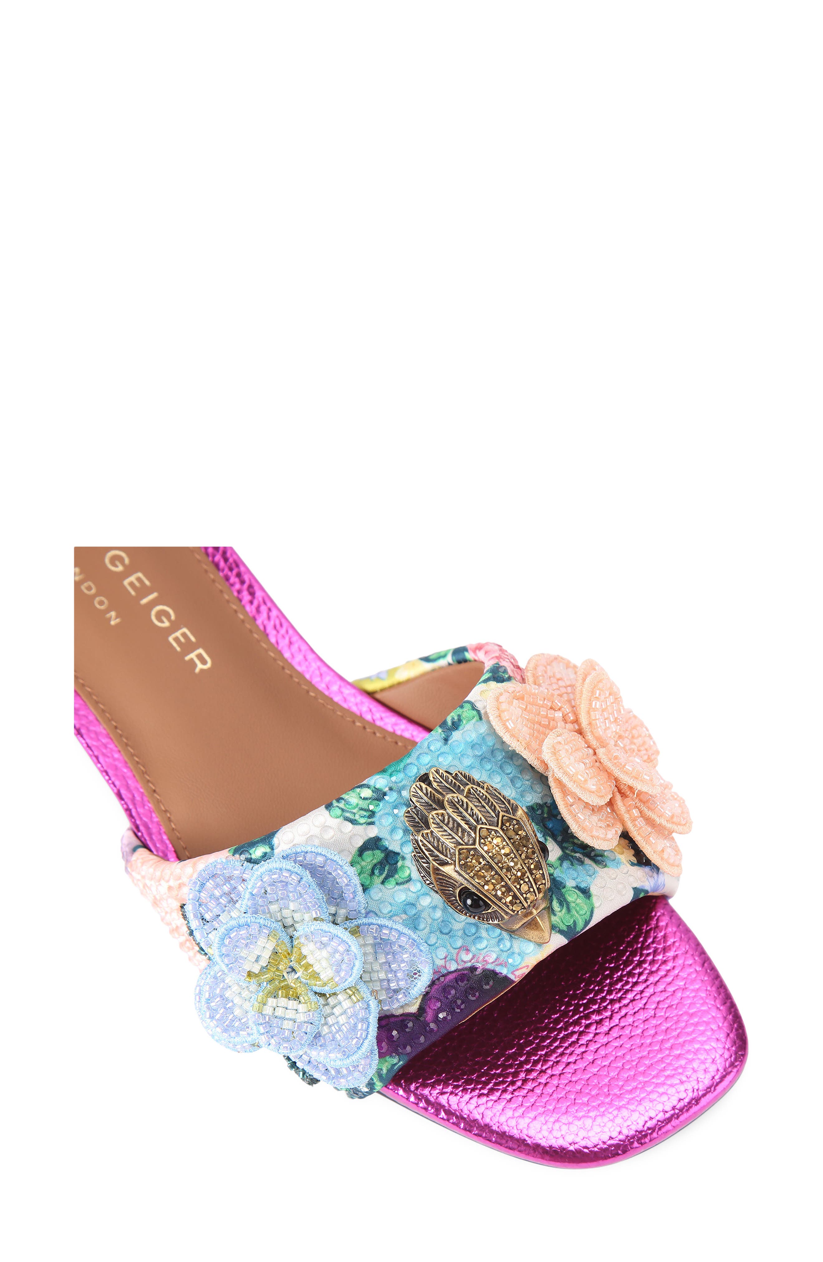 Kensington Slide Sandal, Alternate, color, WHITE FLORAL MULTI