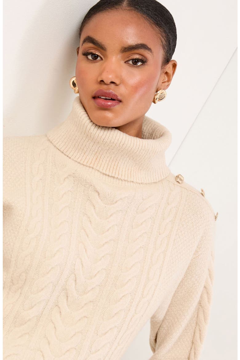 Cable Knit Turtleneck Sweater, Alternate, color, NEUTRAL