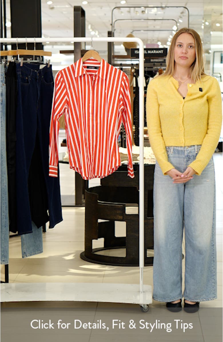 Vertical Stripe Broadcloth Button-Up Shirt, sales video thumbnail