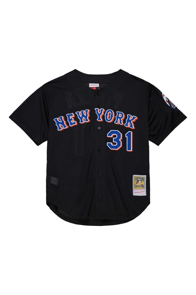Men's Mitchell & Ness Mike Piazza Black New York Mets Cooperstown Collection 2000 Batting Practice Jersey, Alternate, color, Black
