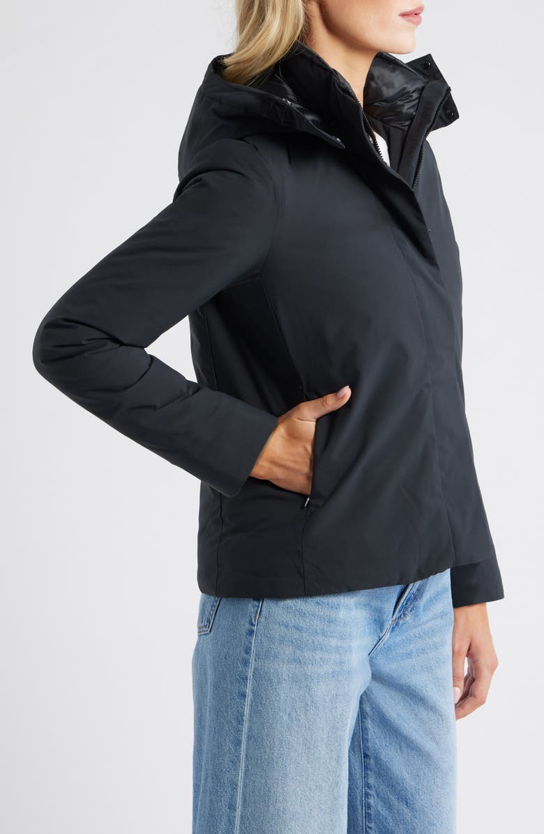 Save The Duck Elaine Waterproof Hooded Jacket, Alternate, color, Black