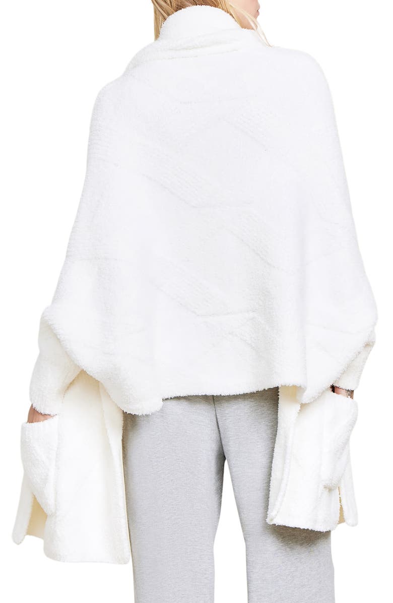 Barefoot Dreams<sup>®</sup> CozyChic<sup>®</sup> Cable Knit Blanket Wrap, Alternate, color, Pearl