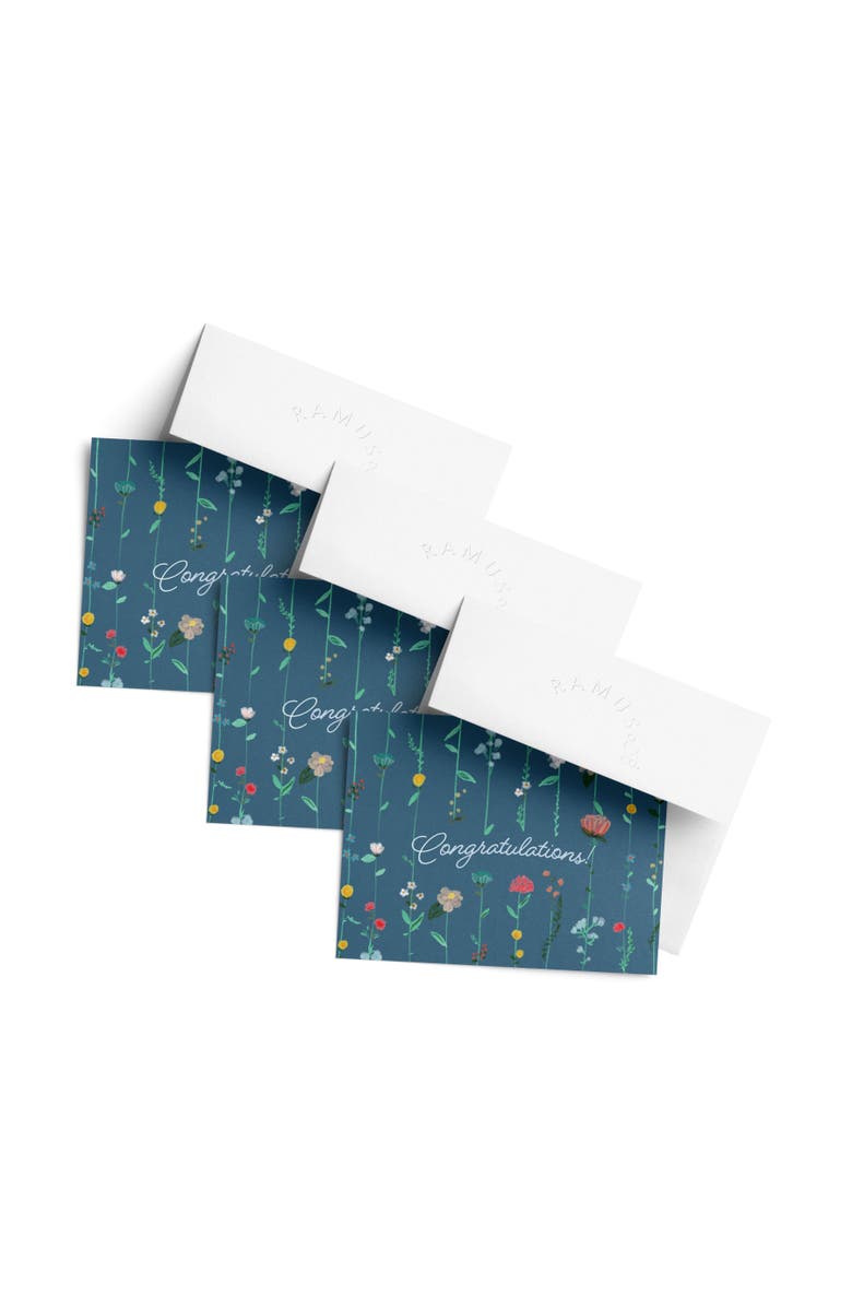 Ramus & Co Congratulations Greeting Card Pack (3ct) "Congrats Flowers Cascade", Main, color, Congrats Flowers Cascade