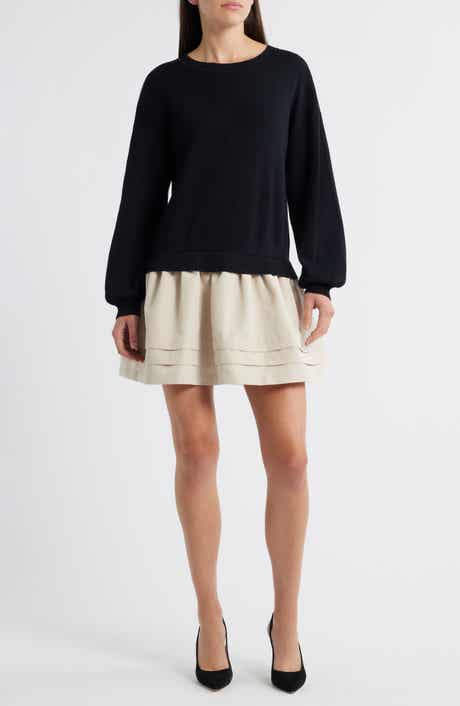 ZOE AND CLAIRE Long Sleeve Twofer Sweater Dress