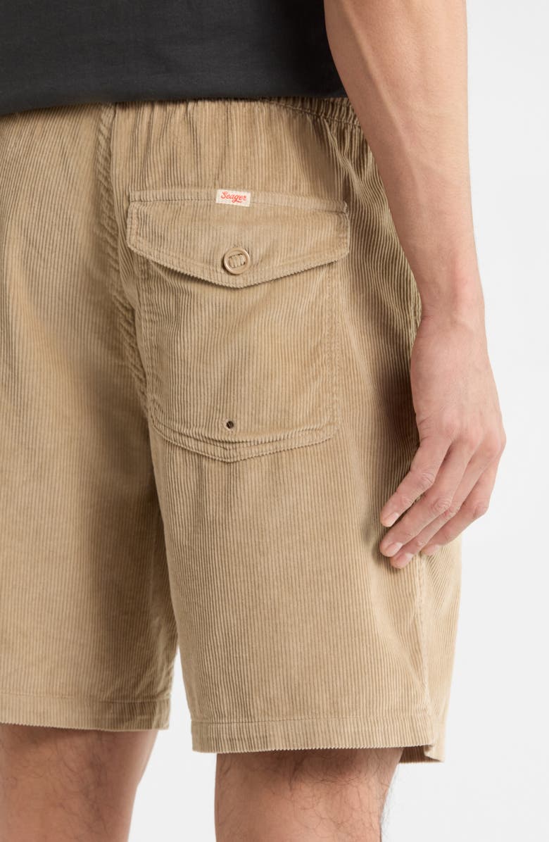 Seager Co Yuma Cotton Corduroy Drawstring Shorts, Alternate, color, Stone