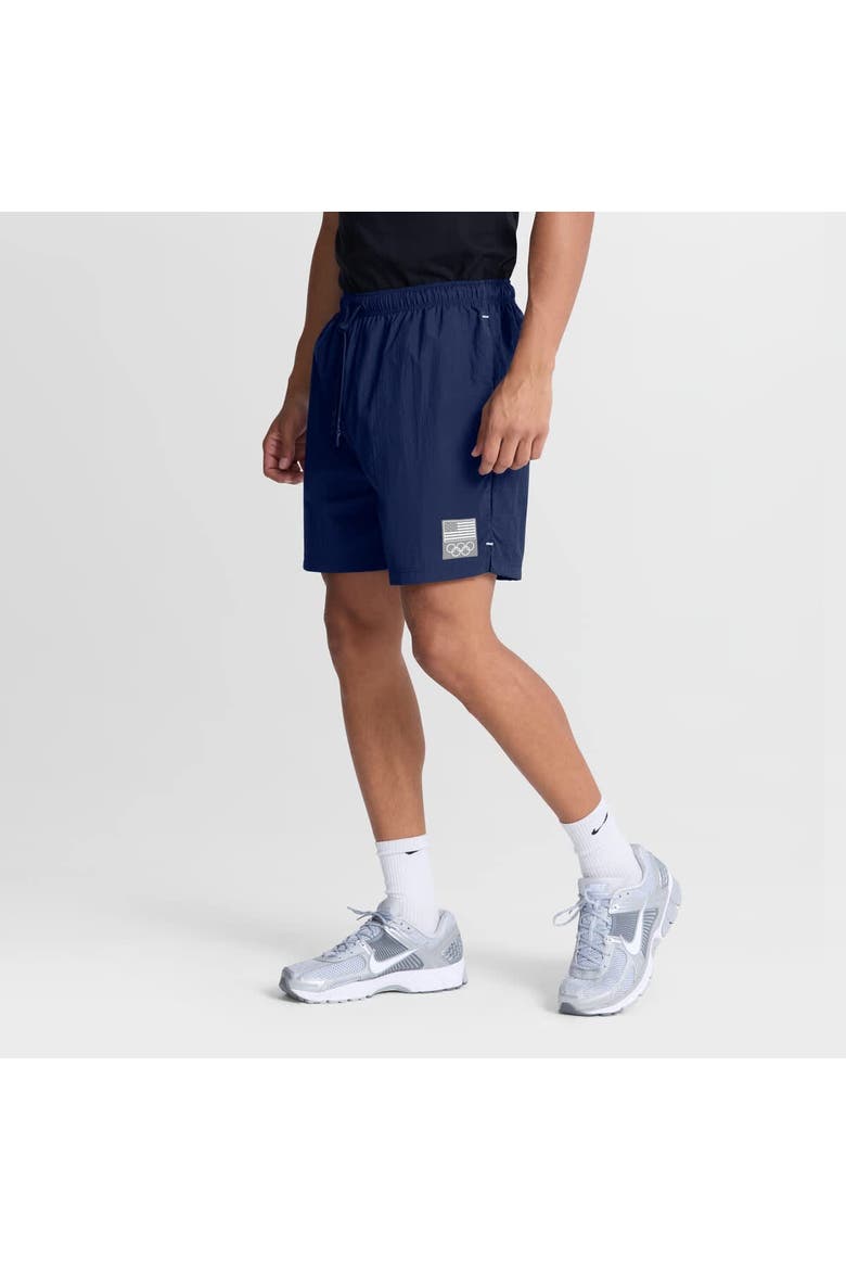 Men's Fanatics Navy Team USA In the Zone Badge Woven Shorts, Main, color, Navy
