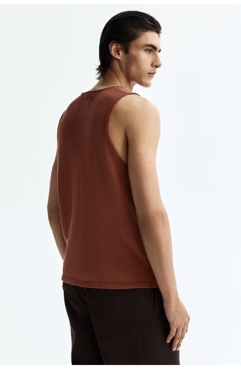 H&M Regular-fit knit tank top, Alternate, color, Dusty Red
