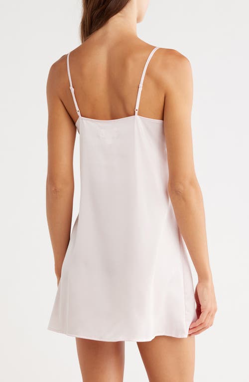 Abound Lace Trim Satin Chemise In White