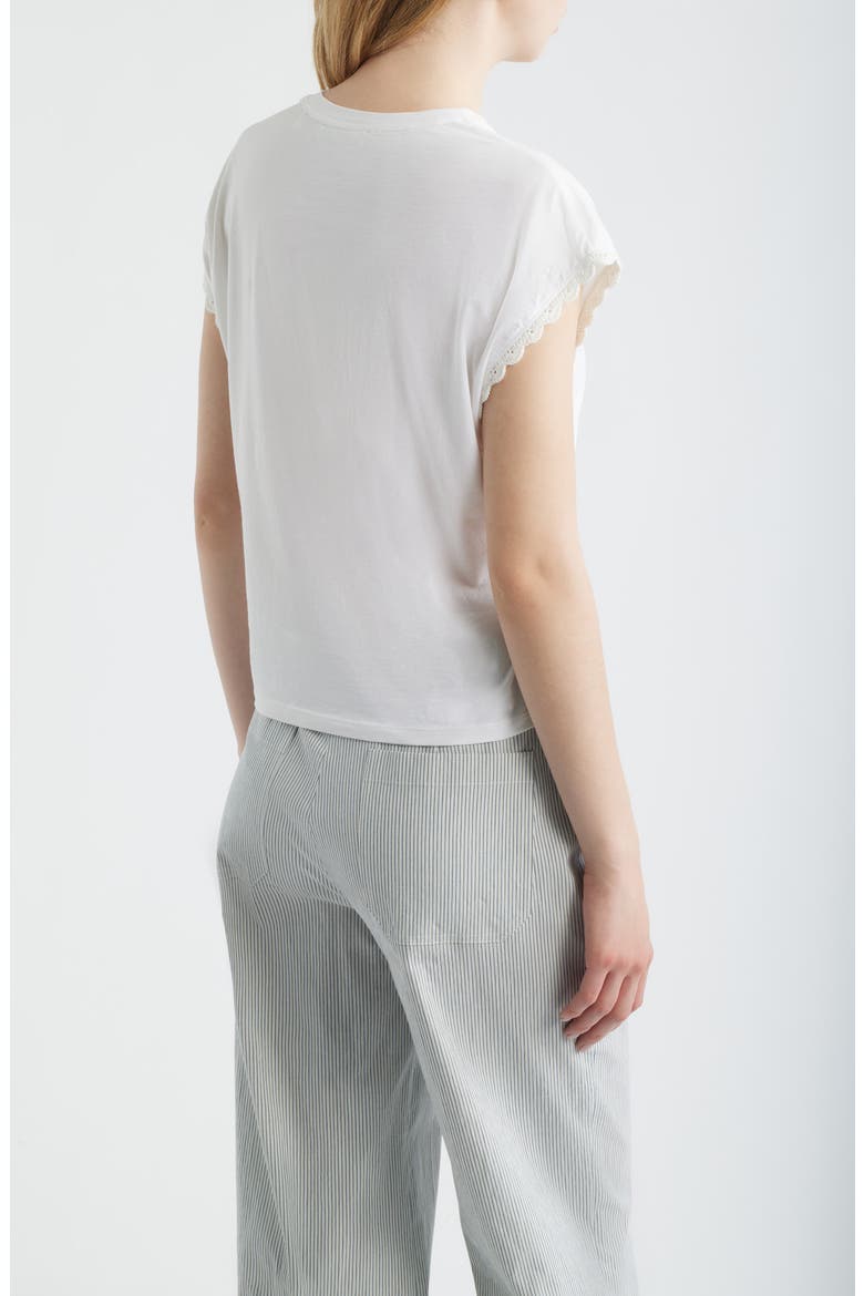 The Crochet Trim Pima Cotton Muscle T-Shirt, Alternate, color, WHITE