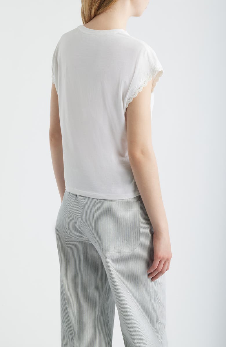 FRAME The Crochet Trim Pima Cotton Muscle T-Shirt, Alternate, color, 