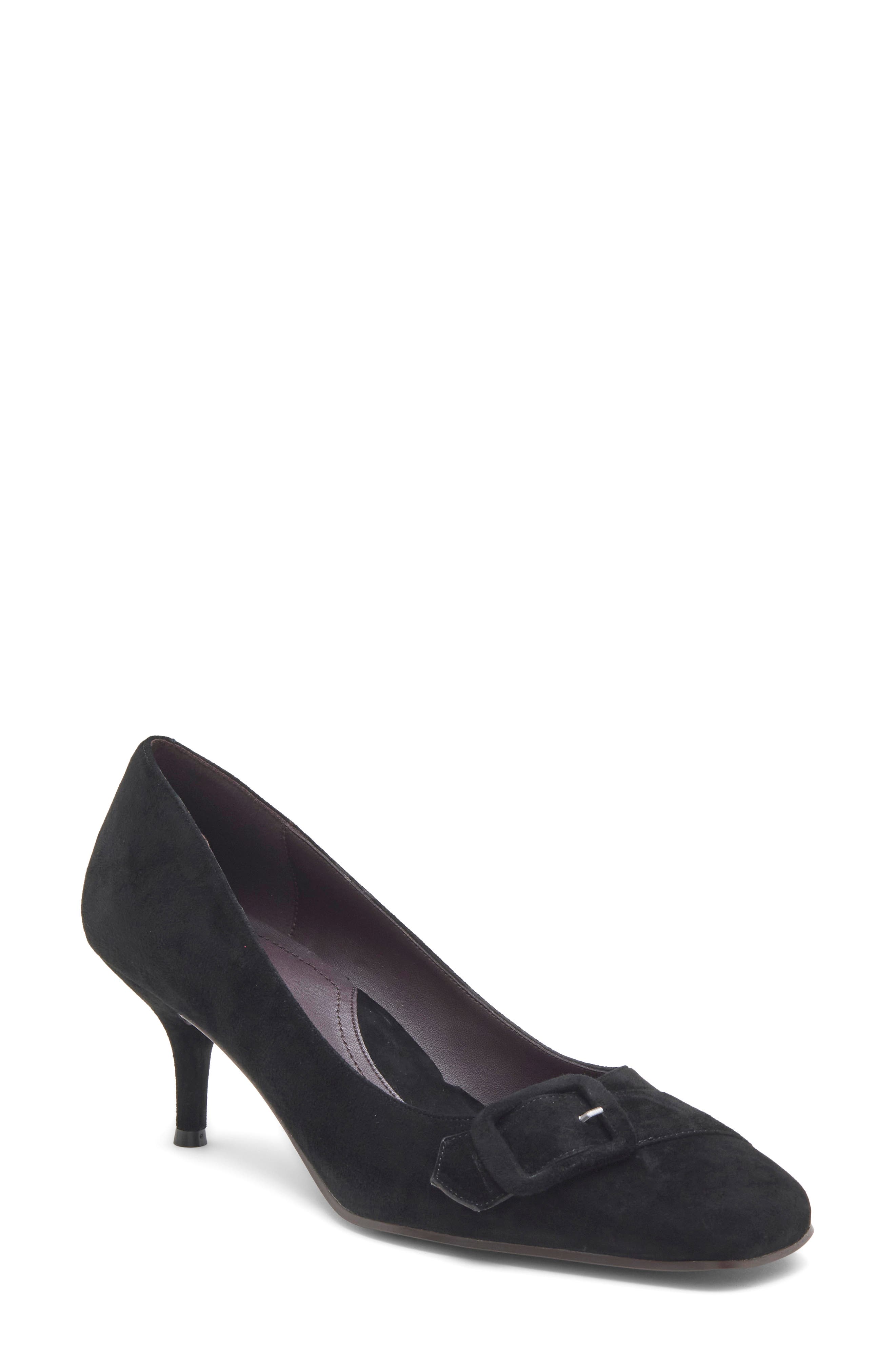 Armina Buckle Pump, Main, color, BLACK SUEDE