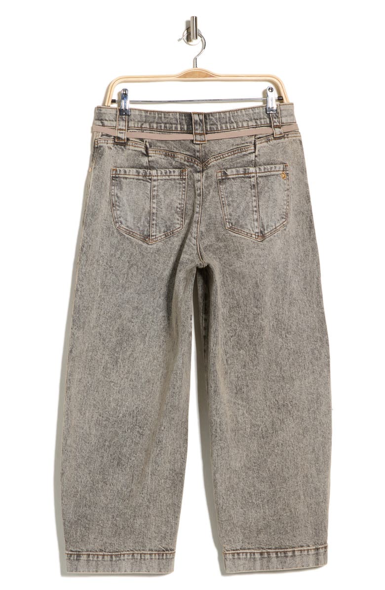 Democracy Tie Waist Barrel Leg Jeans, Alternate, color, Tinted Brown