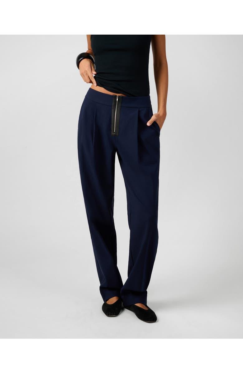 WeWoreWhat Zip Front Trouser, Main, color, Navy/Black
