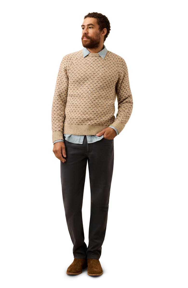 Faherty Donegal Crewneck Wool Blend Sweater, Alternate, color, Oat Birdseye Marl