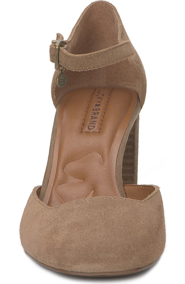 Lucky Brand Kanira Ankle Strap Pump, Alternate, color, Porcini Suede