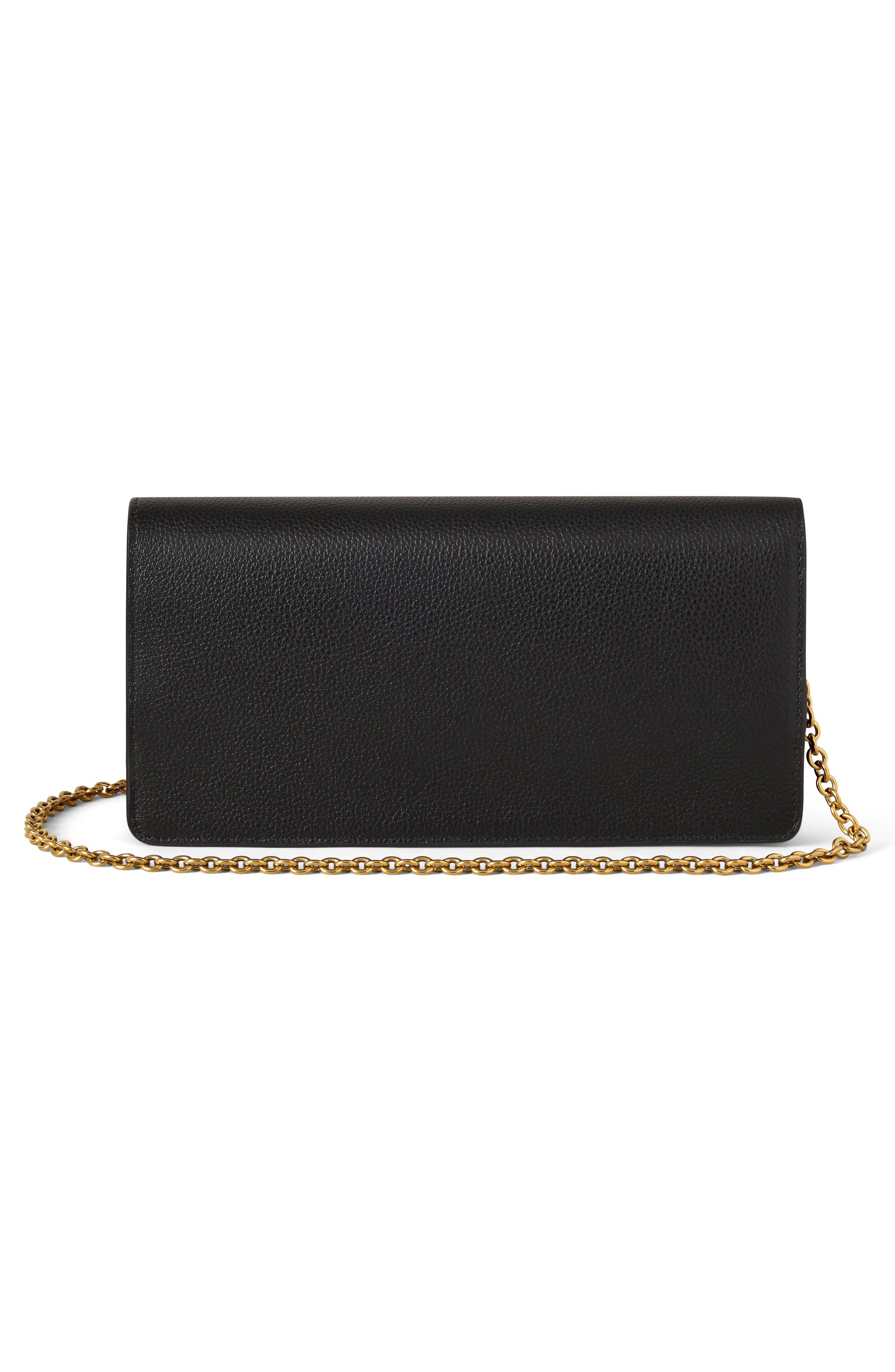 Mulberry Darley Leather Clutch, Alternate, color, Black