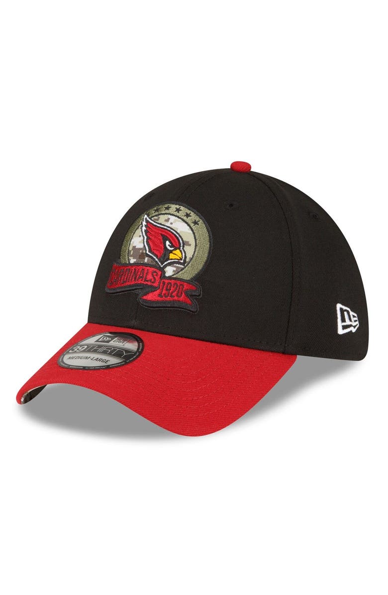 New Era Men's New Era Black/Cardinal Arizona Cardinals 2022 Salute To Service 39THIRTY Flex Hat, Alternate, color, 
