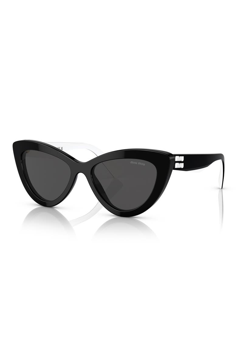 54mm Cat Eye Sunglasses, Alternate, color, BLACK