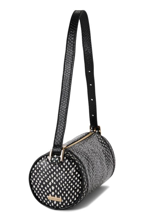 Brahmin Billie Leather Barrel Bag In Black