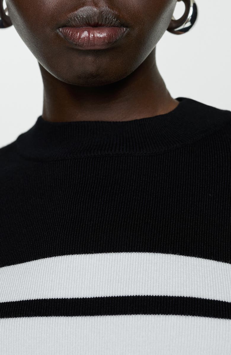 MANGO Stripe Short Sleeve Crewneck Sweater, Alternate, color,