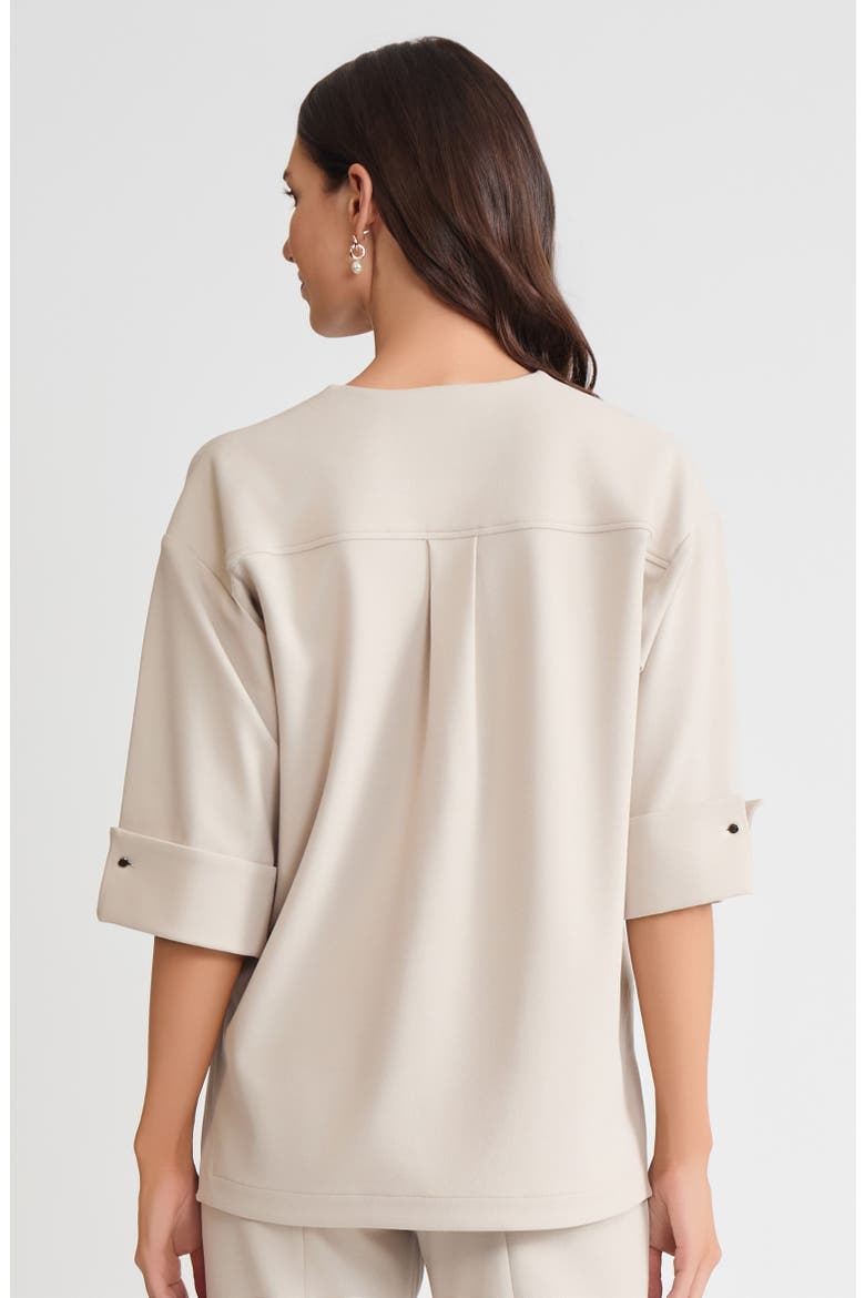 Heritage Tonal Stretch Deco Crepe Jacket, Alternate, color, Limestone