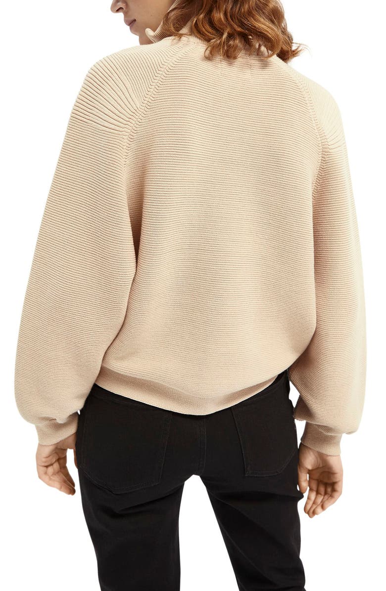 Scotch & Soda Club Nomade Quarter Zip Rib Sweater, Alternate, color,