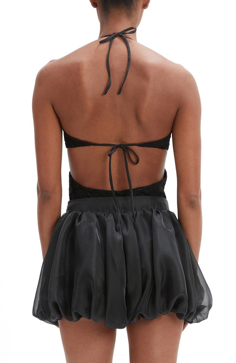 Bardot Rosala Halter Lace Bodysuit, Main, color, Black