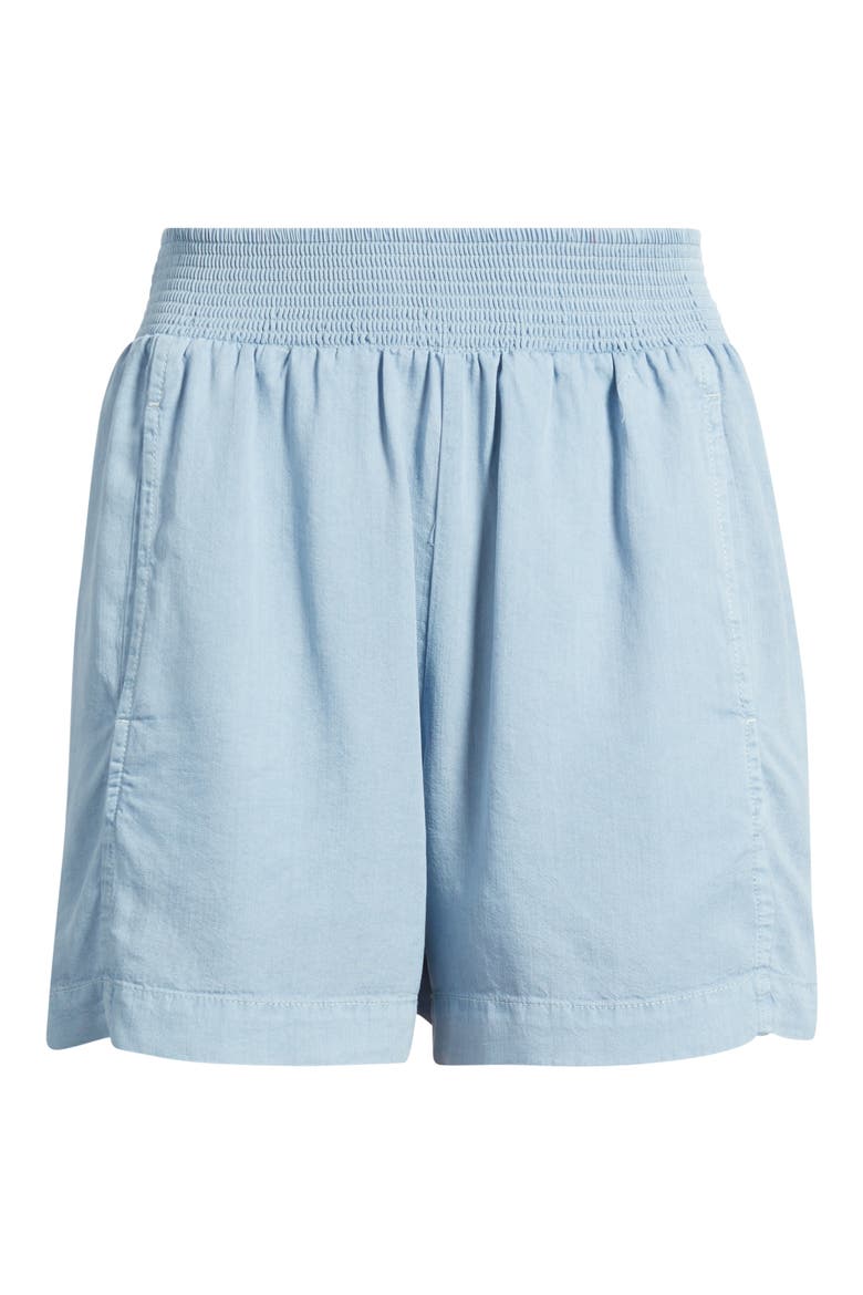 Smocked Waist Shorts, Alternate, color, WASHED INDIGO