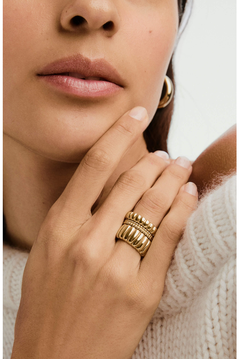 Bold Futed Ring, Alternate, color, Gold Vermeil
