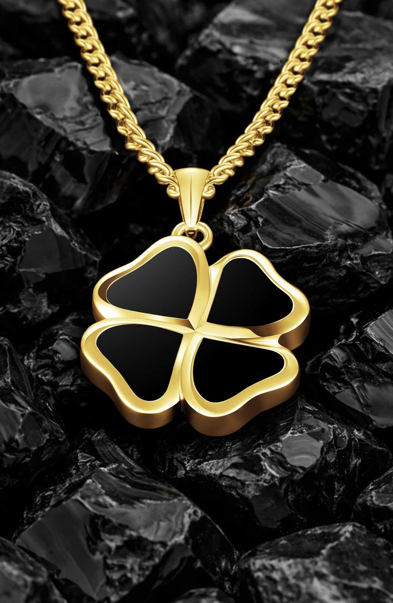 Vincero Men's Clover Pendant Necklace, Alternate, color, Gold