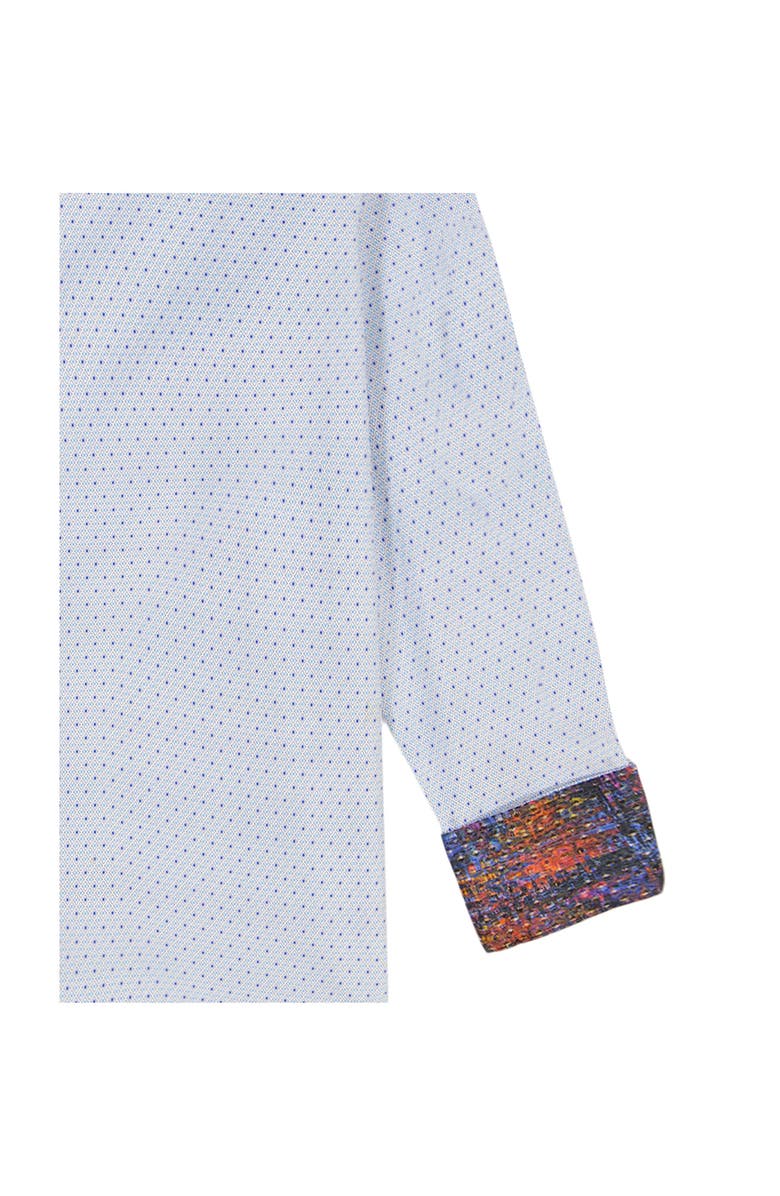 Robert Graham Clayton Geo Print Stretch Cotton Button-Up Shirt, Alternate, color, Blue