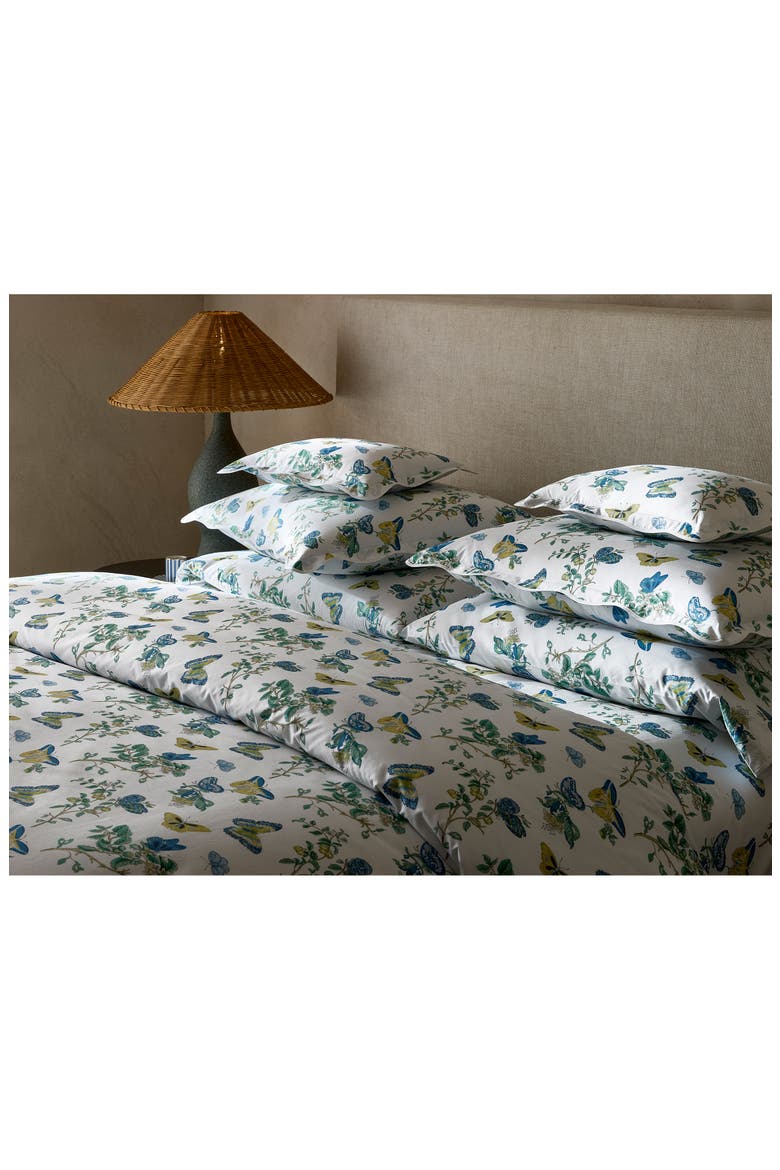 Baudin Butterfly 500 Thread Count Flat Sheet, Alternate, color, PRUSSIAN BLUE