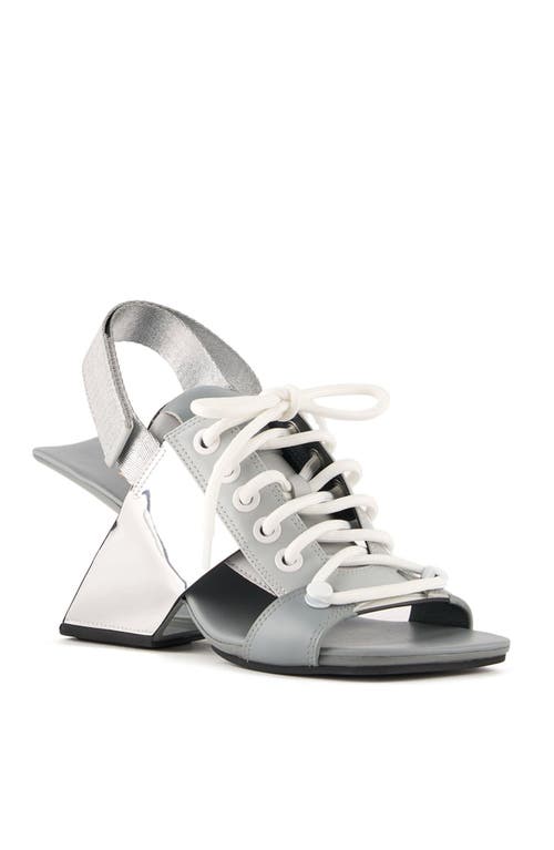 United Nude Loop Sporty Hi Sandal In Silver