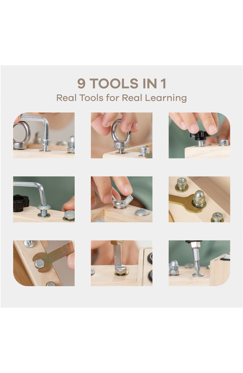 Comfy Cubs Busy Board Truck Toy Set for Kids 3+, Alternate, color, Natural Wood