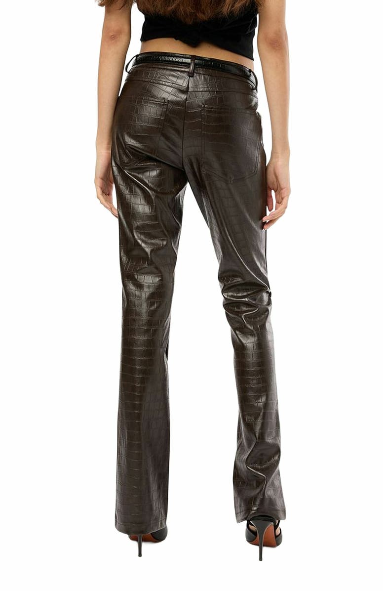 WeWoreWhat Vegan Leather Croc Mid Rise Flare Pant, Alternate, color, 