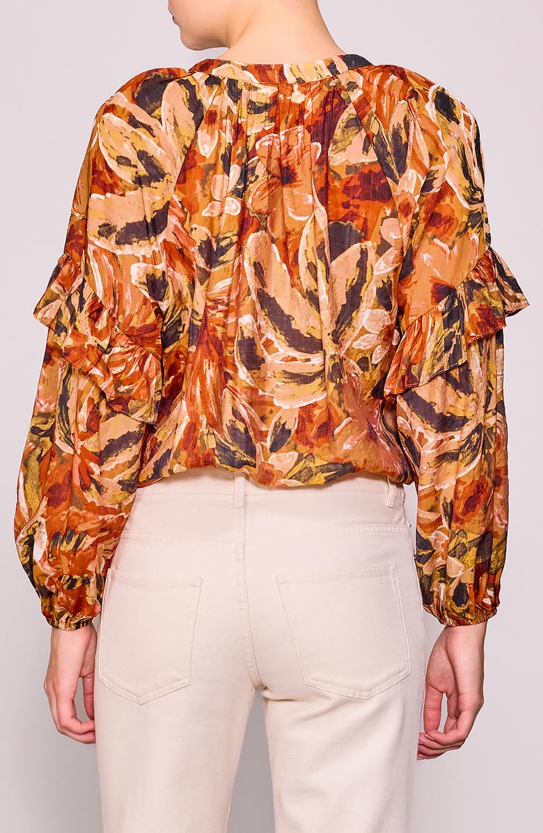 MELLODAY Print Woven Top, Alternate, color, Rust Multi
