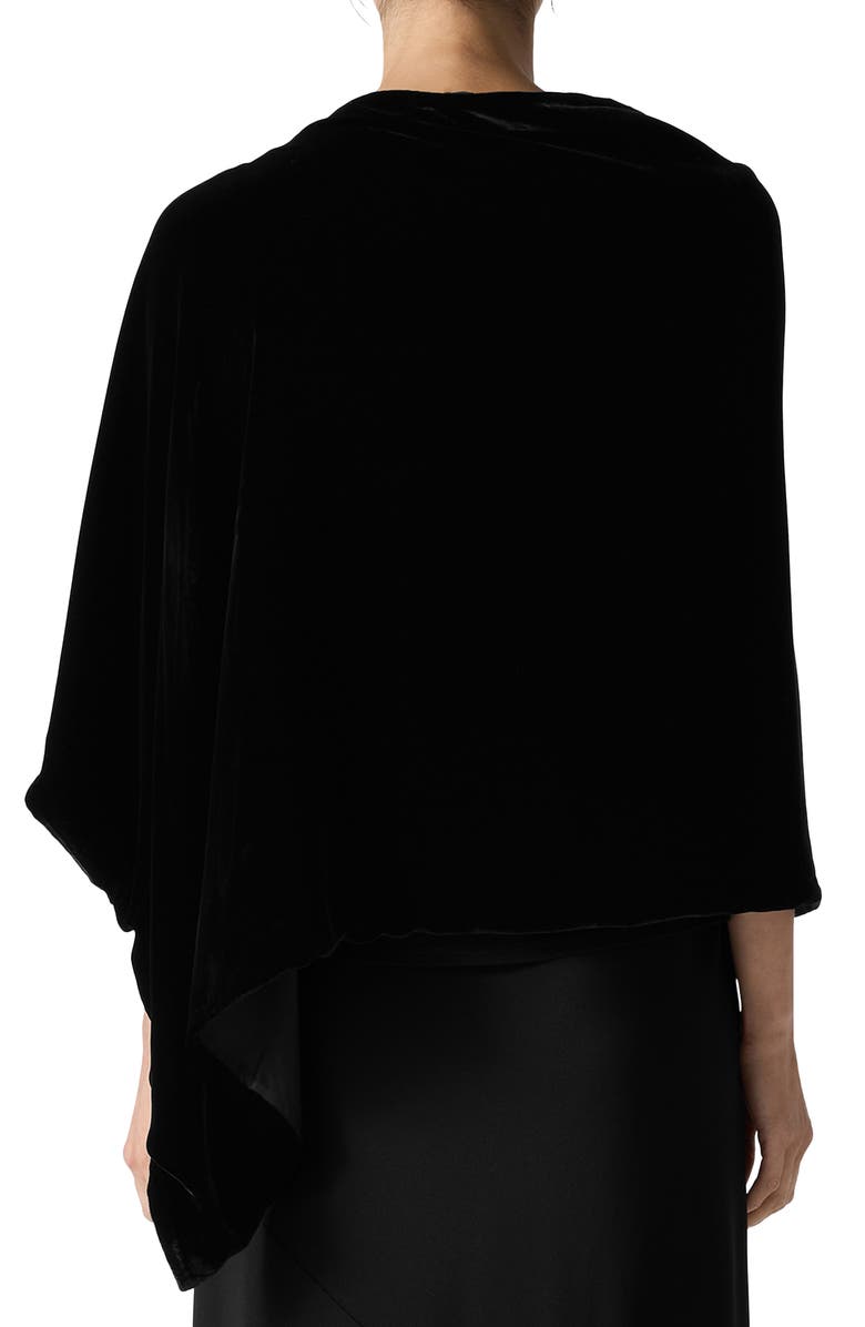 Eileen Fisher Velvet Poncho, Alternate, color, Black