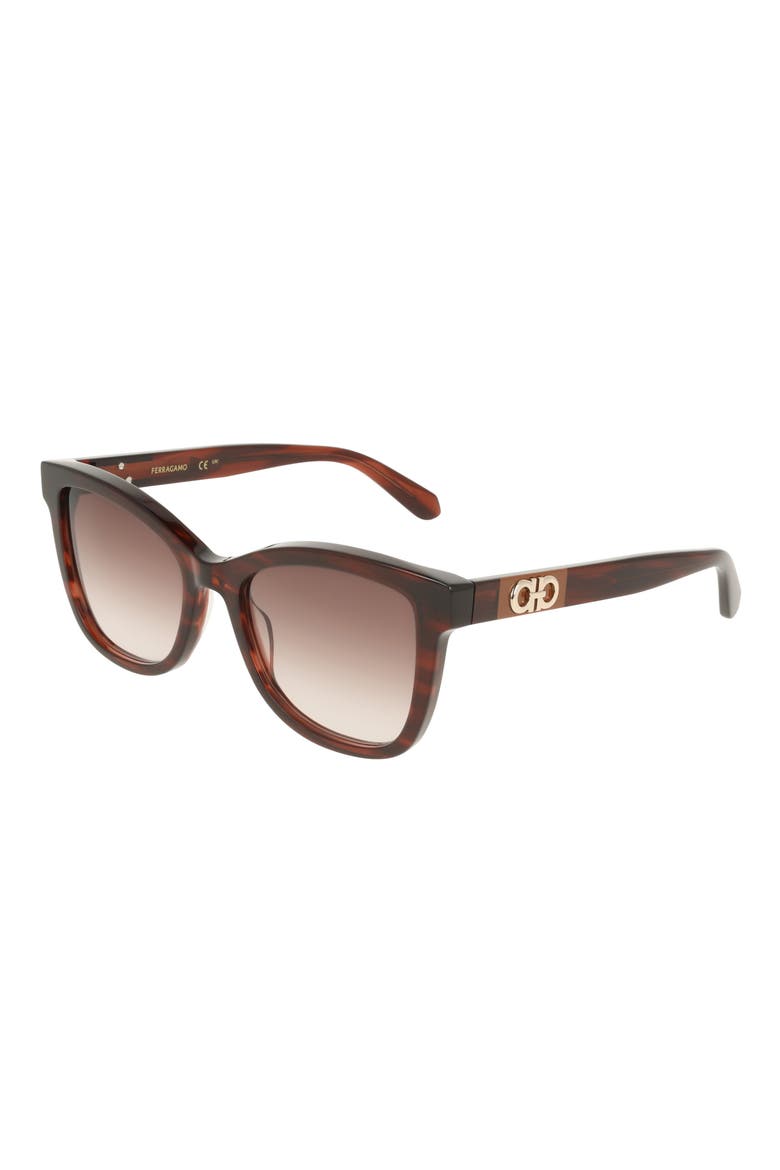 54mm Rectangle Sunglasses, Alternate, color, STRIPED WINE
