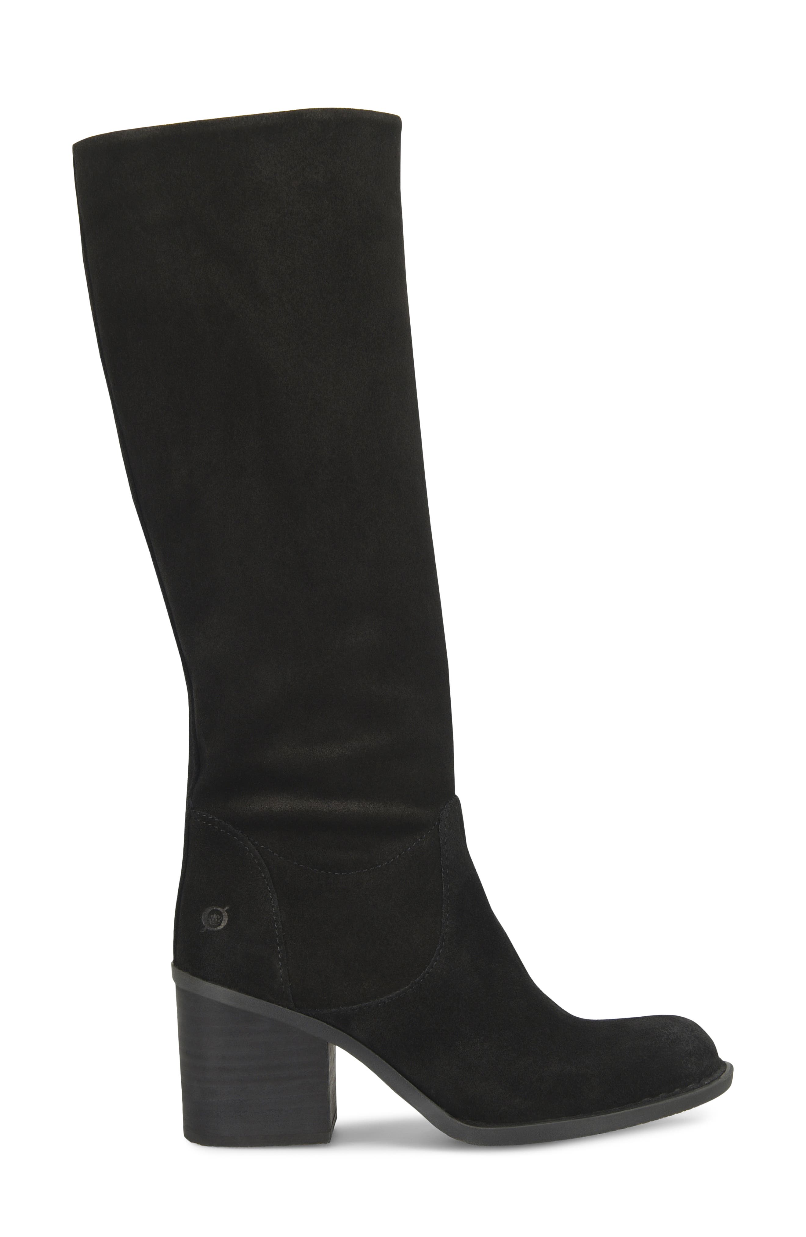 Børn Thea Knee High Boot, Alternate, color, Black Suede