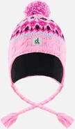 Deux par Deux Colorblock Winter Peruvian Cable Pompom Earflap Knit Hat