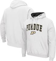 COLOSSEUM Men's Colosseum White Purdue Boilermakers Arch & Logo 3.0 Pullover Hoodie