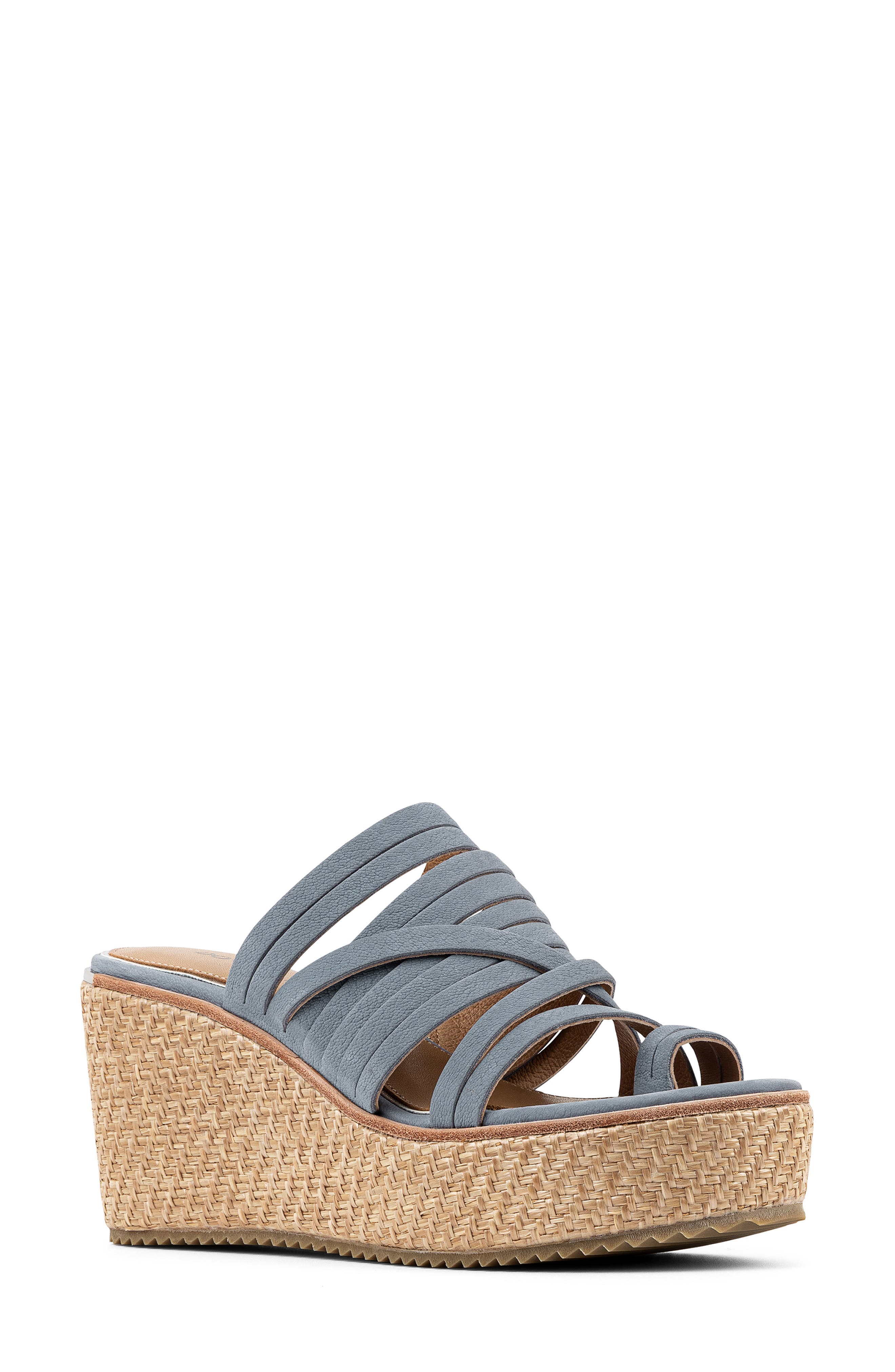 Donald Pliner Platform Wedge Sandal, Main, color, Denim