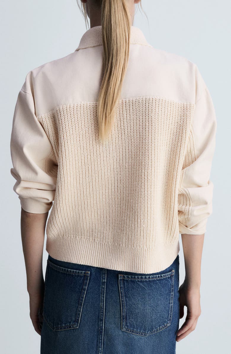 MANGO Mixed Media Knit Jacket, Alternate, color, 