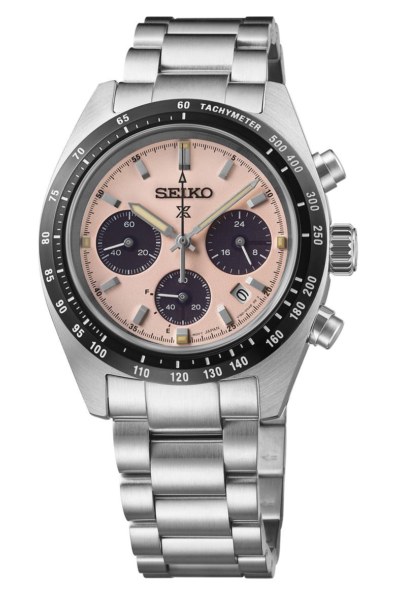 Prospex Speedtimer Solar Chronograph Bracelet Watch, 39mm, Main, color, PINK