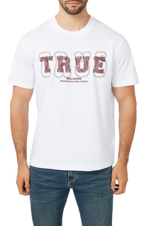 True Religion Brand Jeans True Stitch Logo Graphic T-Shirt in Optic White 