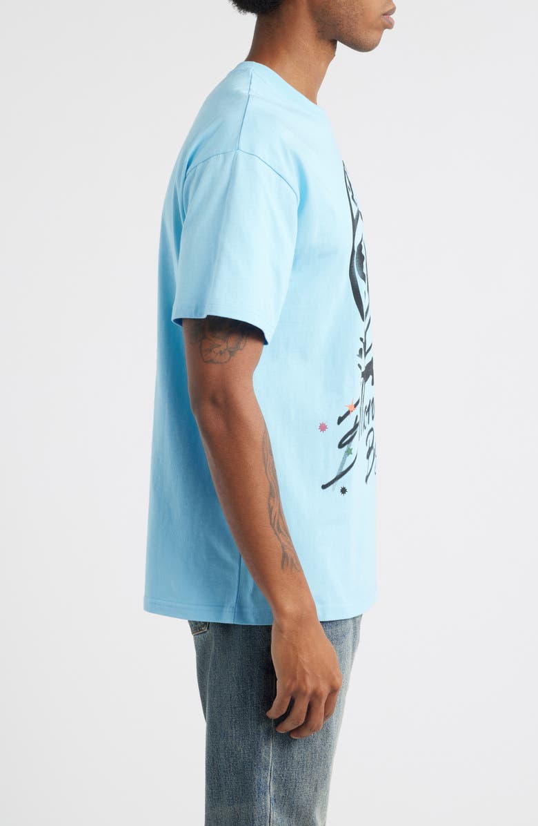 Billionaire Boys Club BB Helmet Head Cotton Graphic T-Shirt, Alternate, color, Baltic Sea