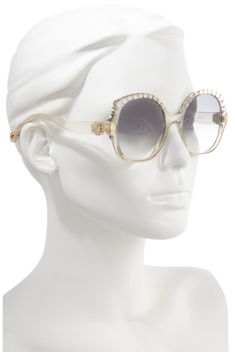 Vera 56mm Seashell Shape Sunglasses, Alternate, color, TRANSPARENT CHAMPAGNE